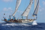 Classic yacht Desiderata racing in Antigua Classics 2014.