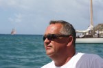 Owner/operator Stuart Armstrong on Desiderata during Antigua Classic Yacht Regatta.